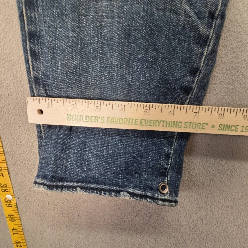 Selvedge Jeans Mens Medium Wash Blue Slim Tapered Whiskers Faded‎ Fits 30x27